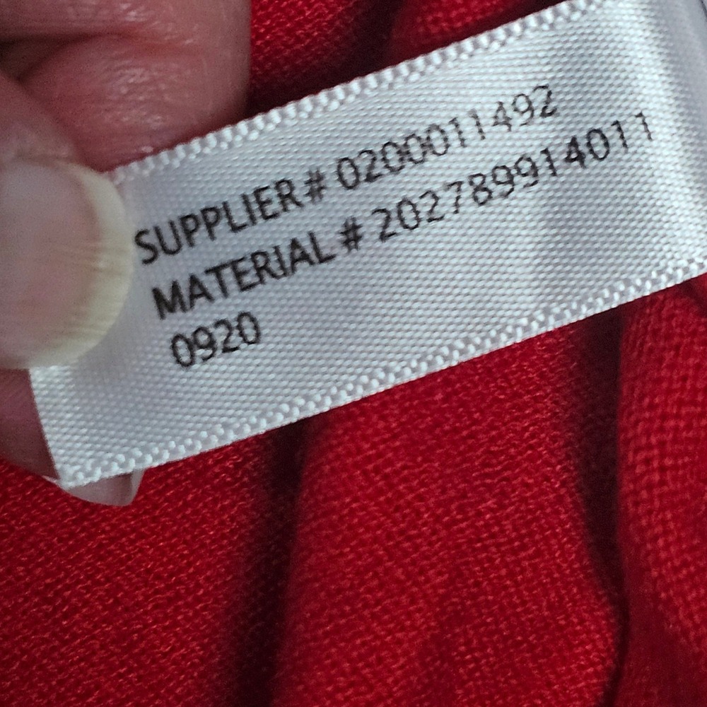 Lauren Ralph Lauren Xmas Red V-Neck Ruffle Cuff Button Sweater 3X 202789914011 - Picture 5 of 10
